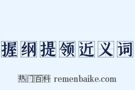 握纲提领近义词是什么意思的图片